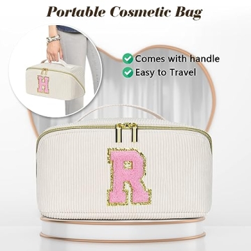 Personalized Travel Makeup Bag Quilted Cosmetic Gift Women
