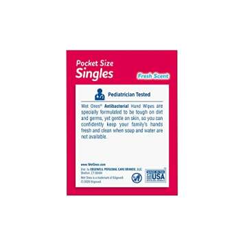 Wet Ones Singles Antibacterial Cleansing Wipes - 1 Box of 24 Singles