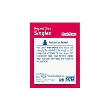 Wet Ones Singles Antibacterial Cleansing Wipes - 1 Box of 24 Singles