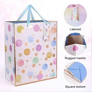 Colorful 4 Pack Gift Bags - Perfect for Any Occasion