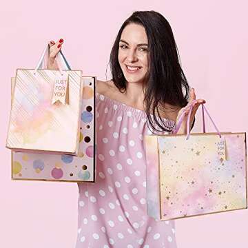 Colorful 4 Pack Gift Bags - Perfect for Any Occasion