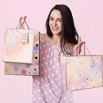 Colorful 4 Pack Gift Bags - Perfect for Any Occasion