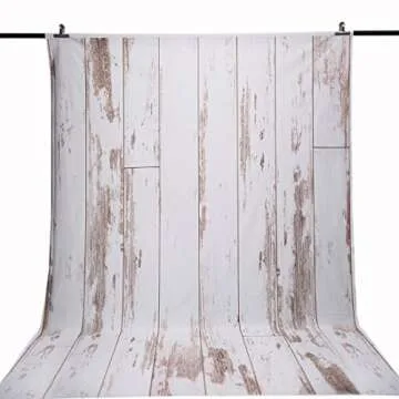 HUAYI White Wood Wall Cotton Backdrop for Photography