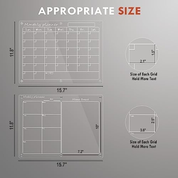 Magnetic Acrylic Calendar for Easy Organization 2 Pack