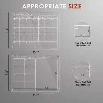 Magnetic Acrylic Calendar for Easy Organization 2 Pack