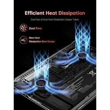 KAIGERR 2025 Gaming Laptop, Laptop with AMD Ryzen 9 6900HX (8C/16T, Up to 4.9GHz), 16GB DDR5 512GB NVMe SSD Windows 11 Laptop Computer, 16-inch FHD Display, WiFi 6, 53Wh Battery, Backlit KB