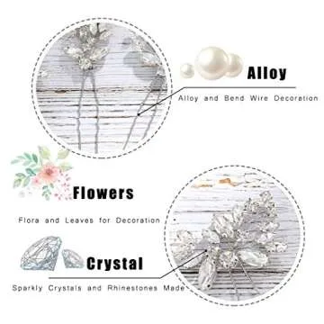 JAKAWIN Rhinestone Hair Pins for Elegant Bridal Looks