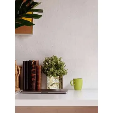 Serene Spaces Living Large White Birch Bark Vase with Glass Interior, Decorative Centerpiece, Rustic Accent Piece, Ideal for Natural Wedding Tablescape, Vintage Home Decor, 4.5" Diameter & 6.5" Tall