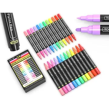 TOOLI-ART Acrylic Paint Markers Special Set: Extra Fine & Medium Tips for Ultimate Crafting