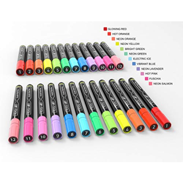 TOOLI-ART Neon Paint Pens Set for Multi-Surface Use
