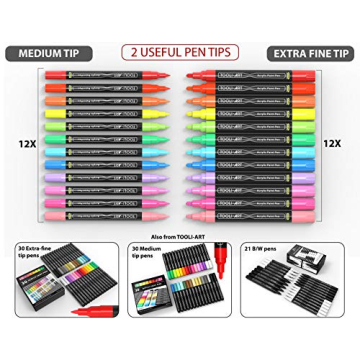 TOOLI-ART Neon Paint Pens Set for Multi-Surface Use