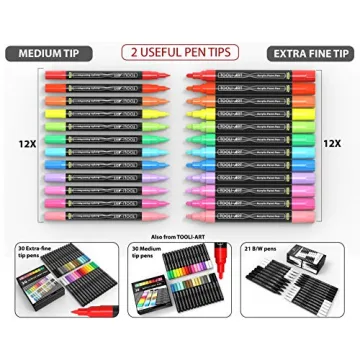 TOOLI-ART Neon Paint Pens Set for Multi-Surface Use