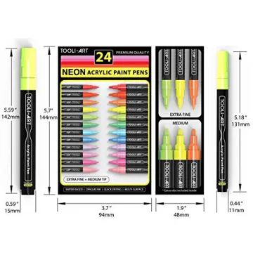TOOLI-ART Neon Paint Pens Set for Multi-Surface Use
