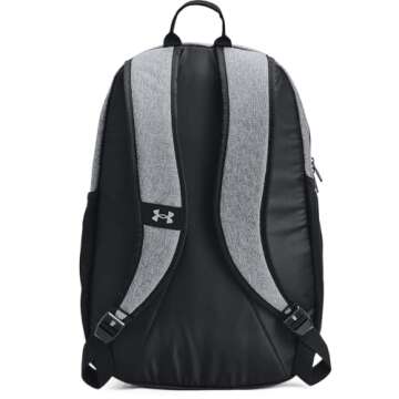 Under Armour Unisex-Adult Hustle Sport Backpack , Pitch Gray Medium Heather (012)/Black , One Size Fits All