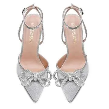 DREAM PAIRS High Heels - Elegant Rhinestone Ankle Strap Pumps