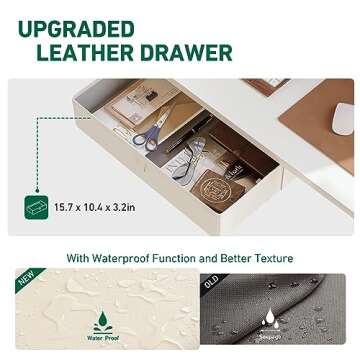 FEZIBO 55 x 24 Inches Standing Desk with Drawer, Adjustable Height Electric Stand up Desk with Storage, Sit Stand Home Office Desk, Ergonomic Computer Desk, White