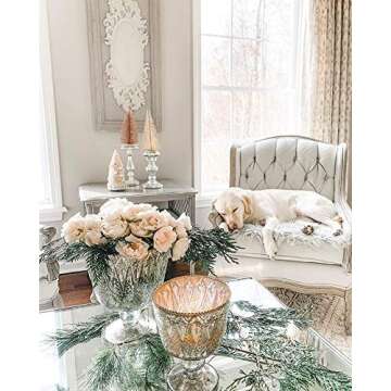 Elegant 7" Antique Silver Glass Coupe Vase for Home Decor