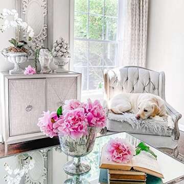 Elegant 7" Antique Silver Glass Coupe Vase for Home Decor