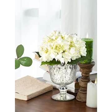 Elegant 7" Antique Silver Glass Coupe Vase for Home Decor