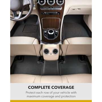 3D MAXpider Custom Fit Kagu Floor Mat (Black) Compatible with Honda Pilot 7-Passenger 2016-2022 - Fu...