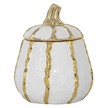 LXCMV Exquisite Gold Edged Decorative Ginger Jar - Elegant Storage Solution for Home