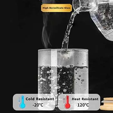 NEPIVEL 6 Pack Glass Jar with Bamboo Lids, 18.5Oz Glass Containers with Airtight Bamboo Lid and Spoons,100% Sealed overnight oats jars salad prep jars for Candy Coffee Beans Sugar Nuts Cookies