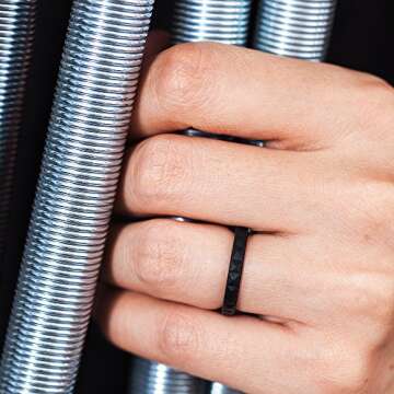 ThunderFit Thin and Stackable Silicone Rings for Women, Rubber Wedding Bands for Women Engagement Diamond Pattern 2.5mm Wide 2mm Thick - 1/4/6/8/16 Variety Multipack