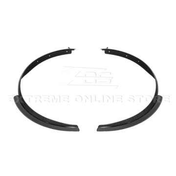 Replacement For 2020-Present Chevrolet Corvette C8 All Models | Performance Package Front & Rear Side Wheel Trim Molding Fender Flares Extension Pair (ABS Plastic - Hydro-Dipped Carbon Fiber)