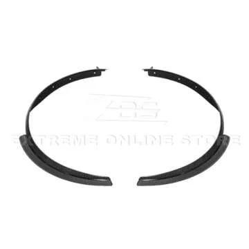 Replacement For 2020-Present Chevrolet Corvette C8 All Models | Performance Package Front & Rear Side Wheel Trim Molding Fender Flares Extension Pair (ABS Plastic - Hydro-Dipped Carbon Fiber)