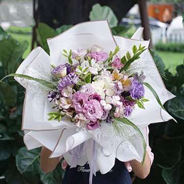 BBJ WRAPS Korean Style Waterproof Floral Wrapping Paper Sheets Fresh Flower Bouquet Wrap Gift Packag...