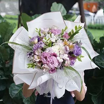 BBJ WRAPS Korean Style Waterproof Floral Wrapping Paper Sheets Fresh Flower Bouquet Wrap Gift Packag...