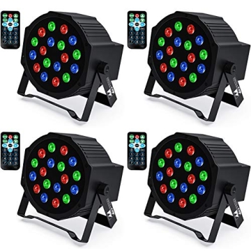 Missyee 18 RGB LED Stage Uplights - DMX Controlled & Remote - Perfect for Events