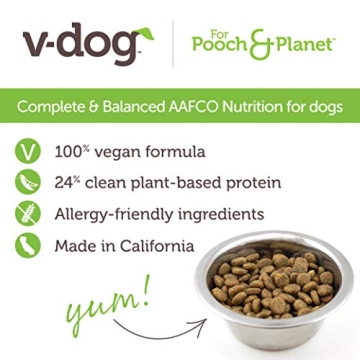 V-Dog Vegan Kibble Dry Dog Food, 20 lb Plant-Based Protein