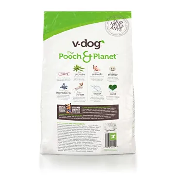 V-Dog Vegan Kibble Dry Dog Food, 20 lb Plant-Based Protein
