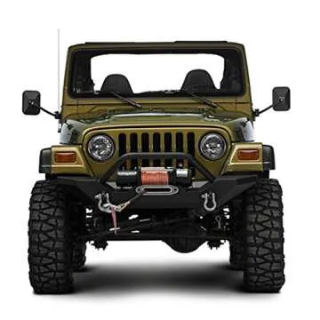 Door Off Mirror for Jeep Wrangler One Pair Rectangular Mirrors fit for 1997~2006 2007~2017 Jeep Wrangler TJ Mirrors For Jeep, Textured Black
