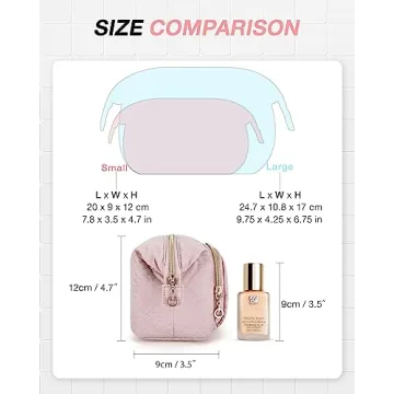 BAGSMART Travel Makeup Bag Water-Resistant Cosmetic Organizer Pink