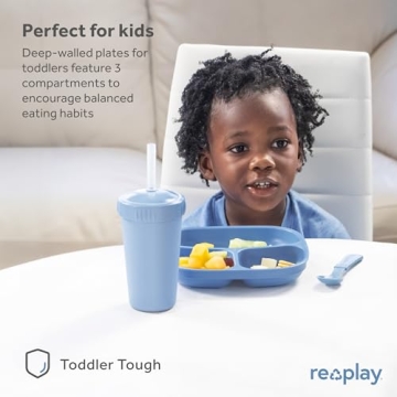 Re-Play Kids Divided Plates - Durable, Eco-Friendly & Stylish
