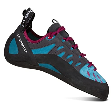 La Sportiva Women's Tarantulace Rock Climbing Shoes, Topaz/Red Plum, 7