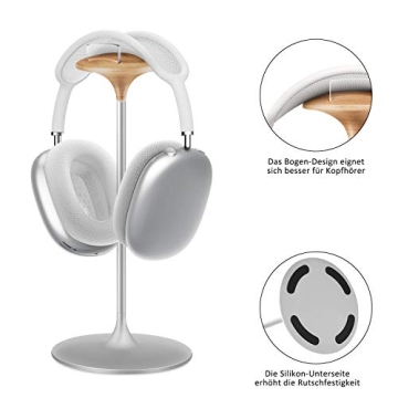 Stylish Beech Wood Headphone Stand for All Headphones
