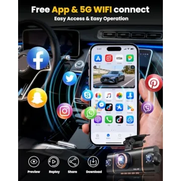 XYGCACO 4 Channel Dash Cam with 360° View and WiFi Access