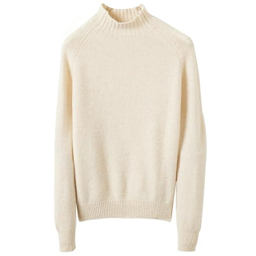 LINY XIN Women's Merino Wool Mock Neck Sweater - Soft & Warm
