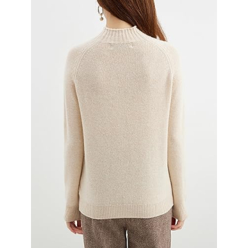 LINY XIN Women's Merino Wool Mock Neck Sweater Soft Warm