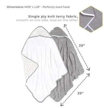 Burts Bees Baby Infant Hooded Towels Heather Grey Cotton, Unisex Bath Essentials and Newborn Necessities, Soft Nursery Towel with Hood Set, 1-Pack Size 29 x 29 Inch