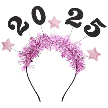 Healeved Happy New Year Headwear 2025 New Year Headband New Year Headbands for Party Hair Accessorie...