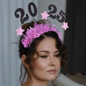 Healeved Happy New Year Headwear 2025 New Year Headband New Year Headbands for Party Hair Accessories New Year Headwear for Decor
