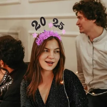 Healeved Happy New Year Headwear 2025 New Year Headband New Year Headbands for Party Hair Accessories New Year Headwear for Decor