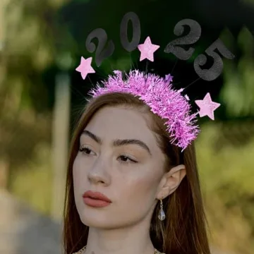 Healeved Happy New Year Headwear 2025 New Year Headband New Year Headbands for Party Hair Accessories New Year Headwear for Decor