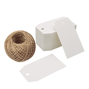 Premium Gift Tags Set with Jute Twine for Crafting