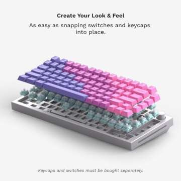 Glorious Gaming GMMK PRO 75% Barebones White (Frame Only) - Modular Mechanical Gaming Keyboard, TKL Size (75%), 3.3lb Frame, RGB, Fully Customisable, 5-Pin Switch Support