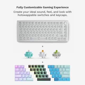 Glorious Gaming GMMK PRO 75% Barebones White (Frame Only) - Modular Mechanical Gaming Keyboard, TKL Size (75%), 3.3lb Frame, RGB, Fully Customisable, 5-Pin Switch Support